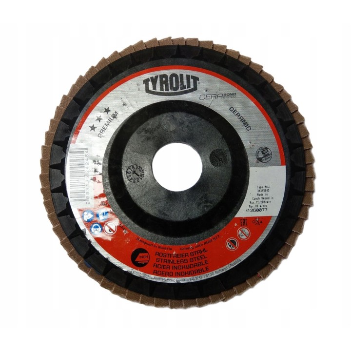 Lamelka wypukła 125 x 22,23 GR. 40 TYROLIT CERAMIC