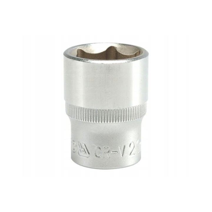 NASADKA KRÓTKA 6-KĄTNA CHROMOWANA 1/2'''' 21 mm