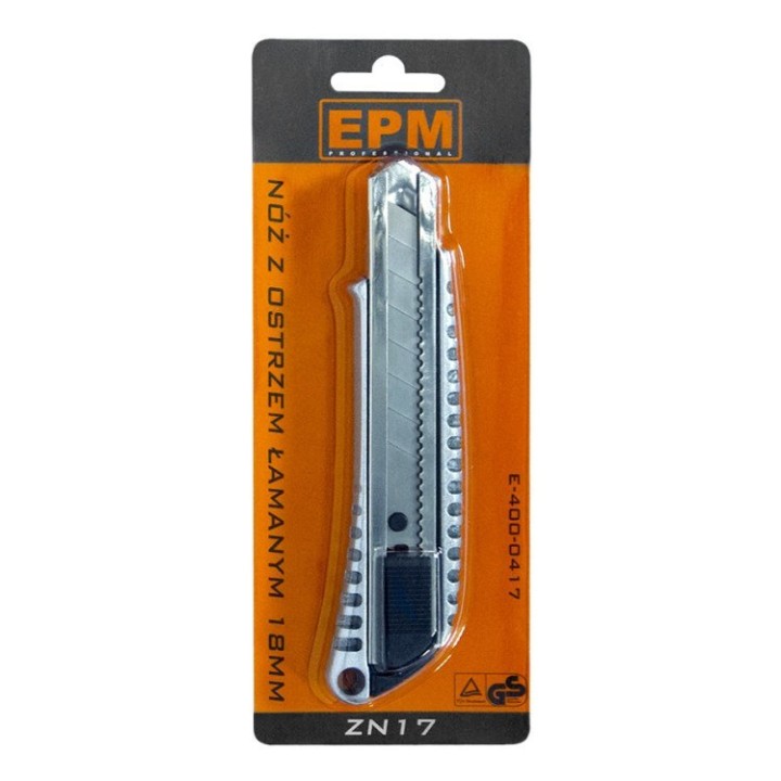 NÓŻ Z OSTRZEM ŁAMANYM 18 mm STOP CYNKU E-400-0417