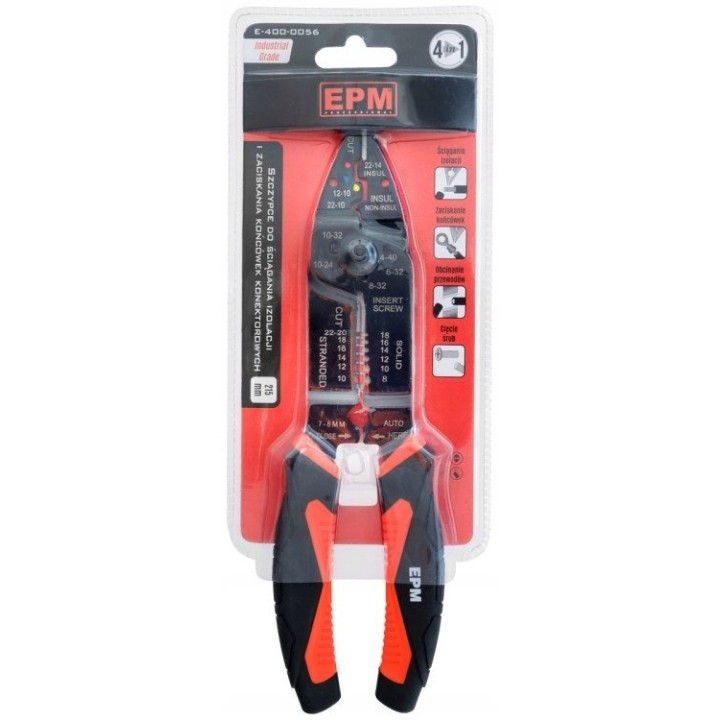 SZCZYPCE ZACISKANIA KONEKTORÓW 4W1 215 mm INDUSTRIA