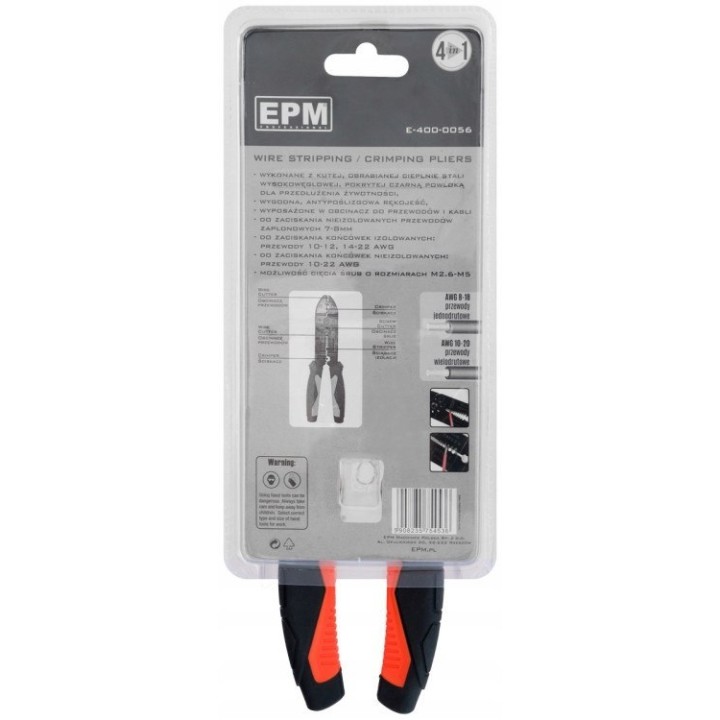 SZCZYPCE ZACISKANIA KONEKTORÓW 4W1 215 mm INDUSTRIA