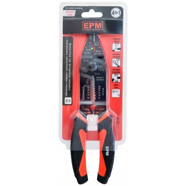 SZCZYPCE ZACISKANIA KONEKTORÓW 4W1 215 mm INDUSTRIA