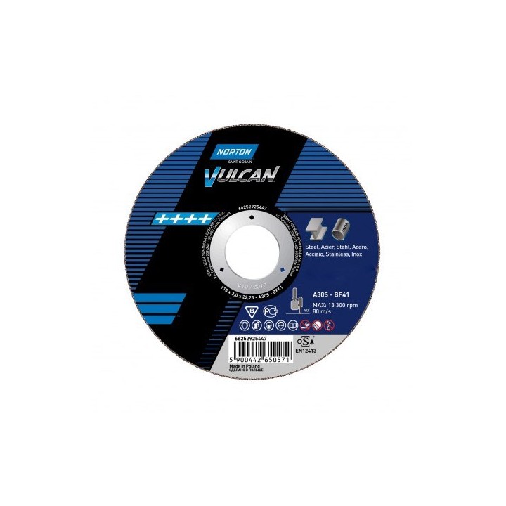 Tarcza 125X1,6X22,23 METAL-INOX VULCAN NORTON
