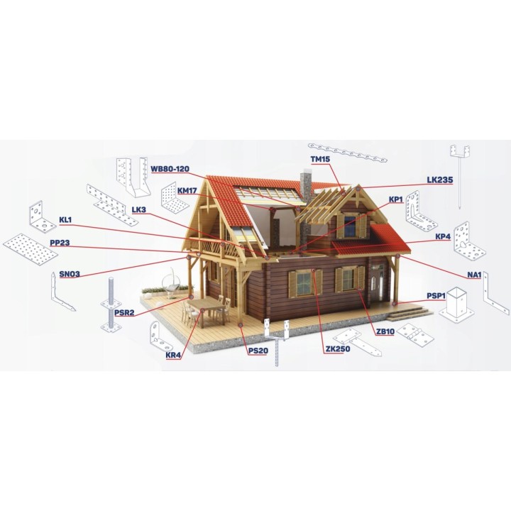 ŁĄCZNIK BUDOWLANY WZMACNIANY 120*120*80*2.5 mm