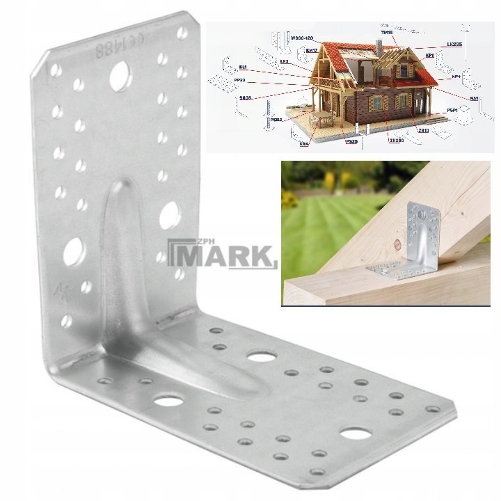 ŁĄCZNIK BUDOWLANY WZMACNIANY 120*120*80*2.5 mm