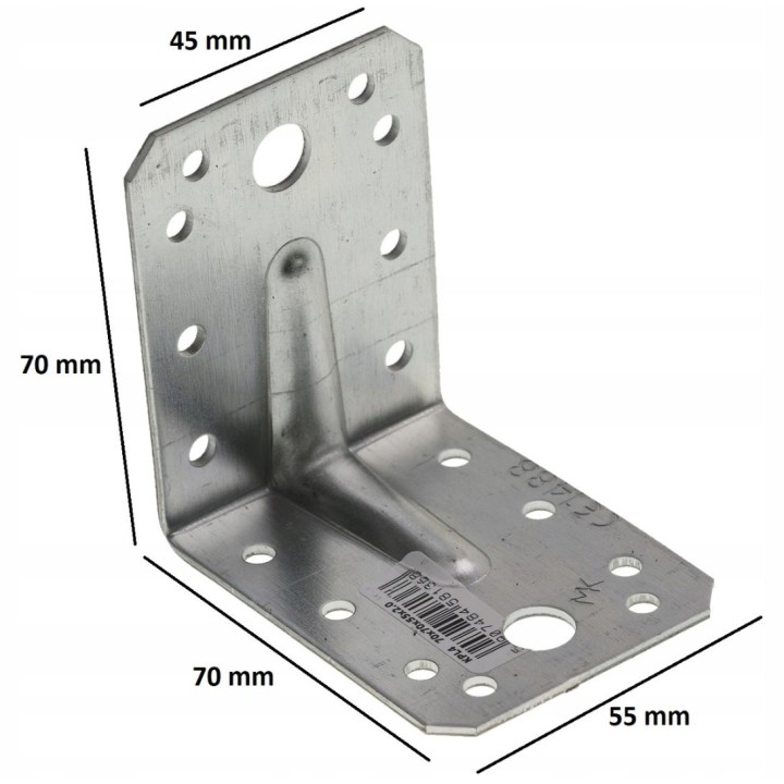ŁĄCZNIK BUDOWLANY Z PRZETŁOCZENIEM 70*70*55*2.0 mm