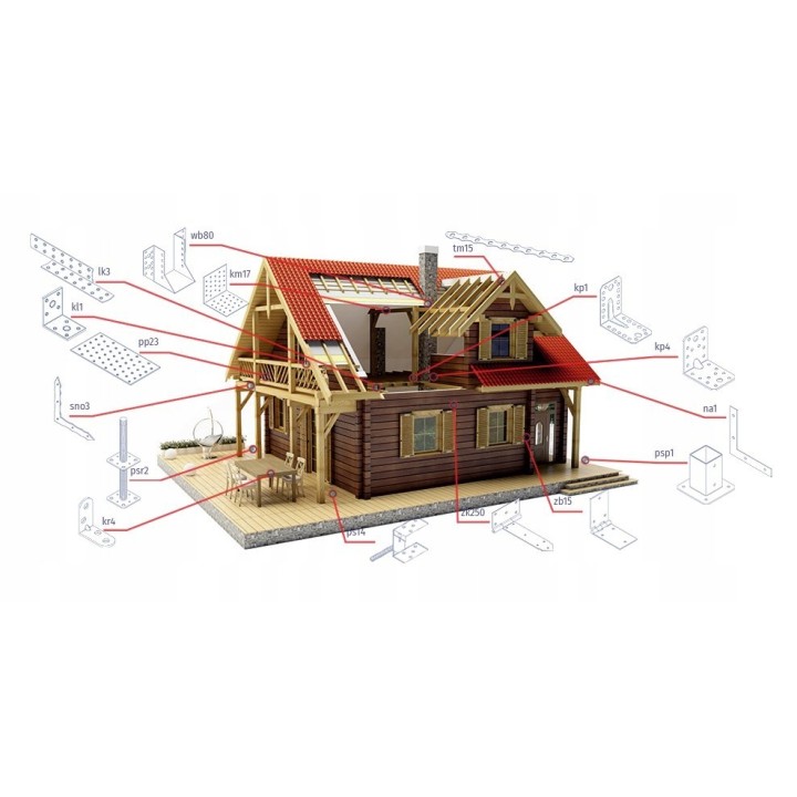 ŁĄCZNIK BUDOWLANY Z PRZETŁOCZENIEM 75*75*60*2.5 mm