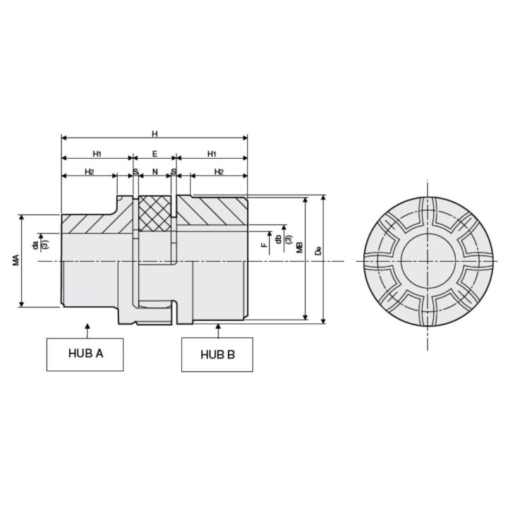 ŁĄCZNIK SPRZĘGŁO KŁOWE 75 HWN1 Ø 160 mm
