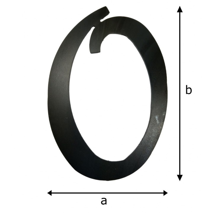 Ozdoba prezent cyfra 0 ze stali 19x13cm
