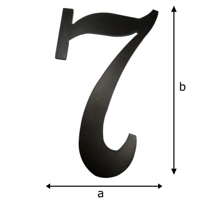 Ozdoba prezent cyfra 7 ze stali 11,5x20cm