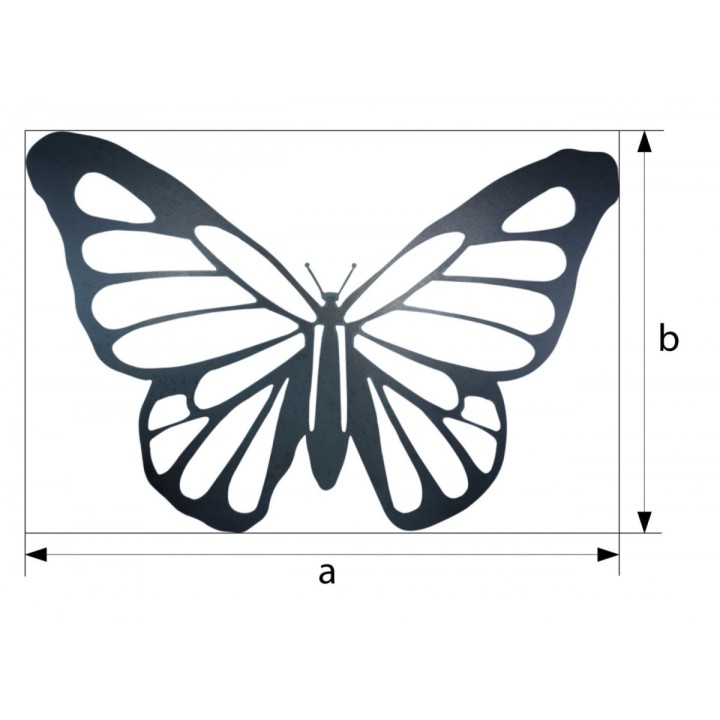 Ozdoba prezent motyl ze stali 44x64 cm