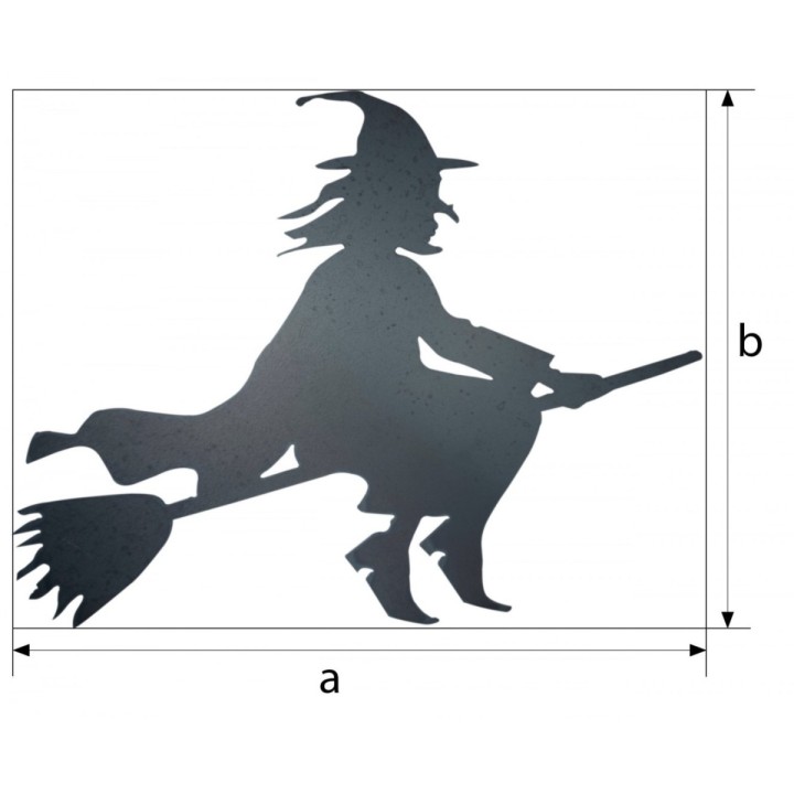 Ozdoba prezent wiedźma ze stali 44x60 cm