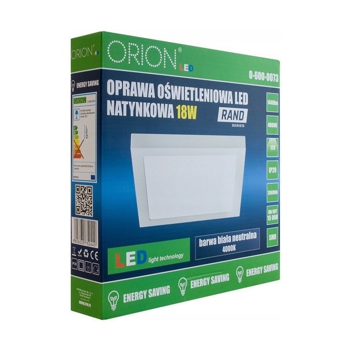 Panel LED natynkowy z zasilaczem rand 174*174 12w