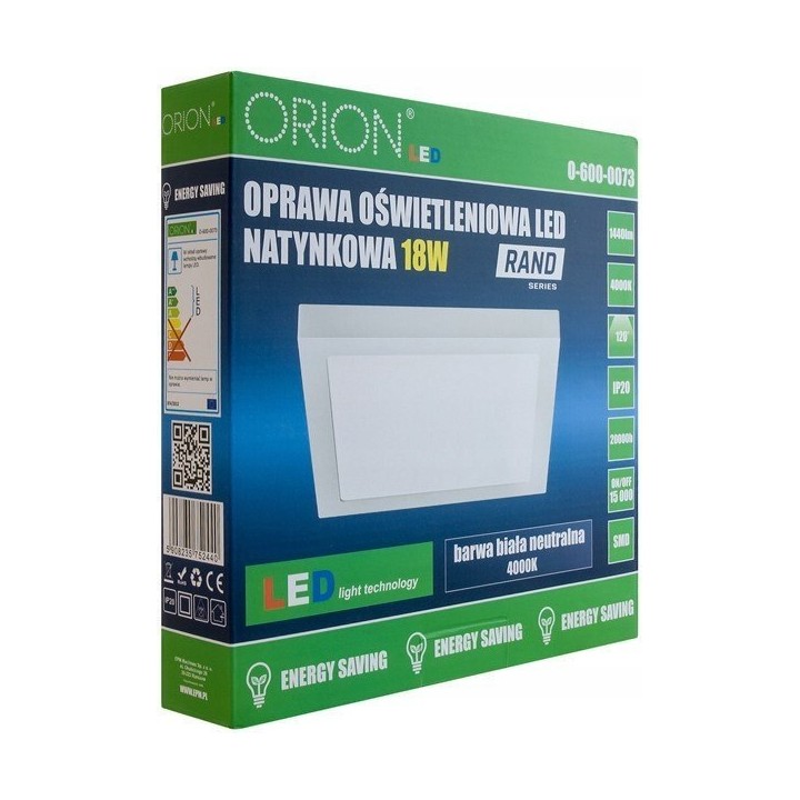 Panel LED natynkowy z zasilaczem rand 174*174 12w