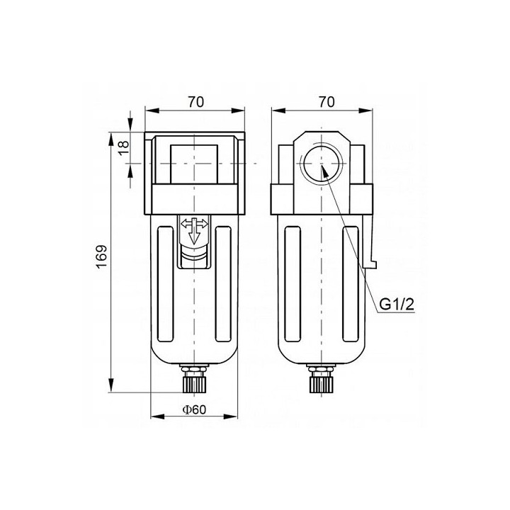 Filtr sprężonego powietrza G1/2" EASY LINE