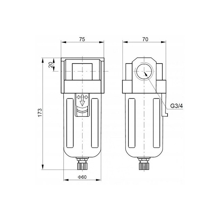 Filtr sprężonego powietrza G3/4" EASY LINE
