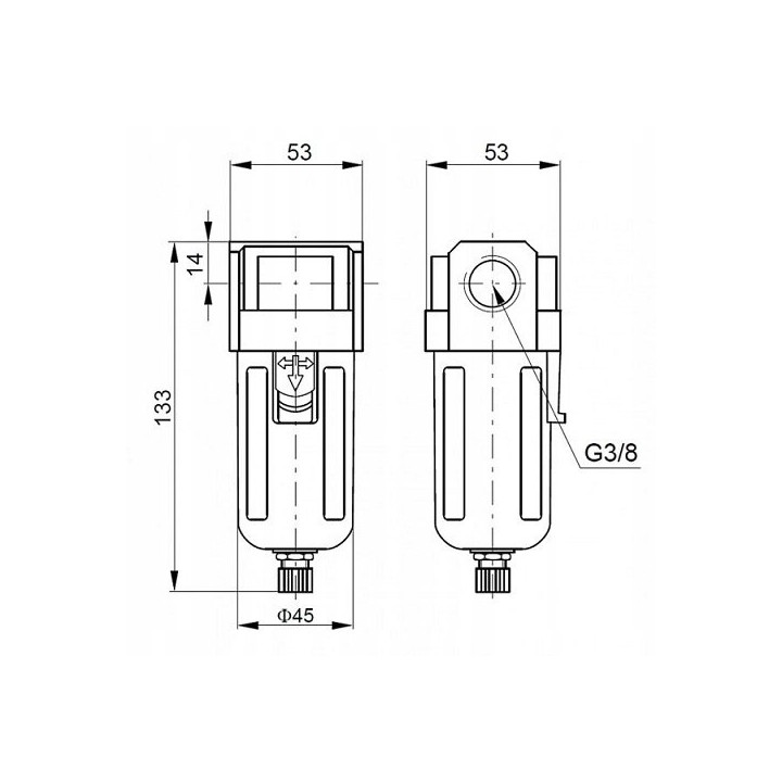 Filtr sprężonego powietrza G3/8" EASY LINE