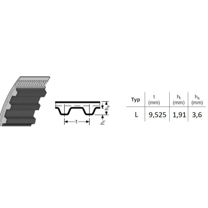 Pasek pas zębaty L 322 szeroki 17 mm Optibelt