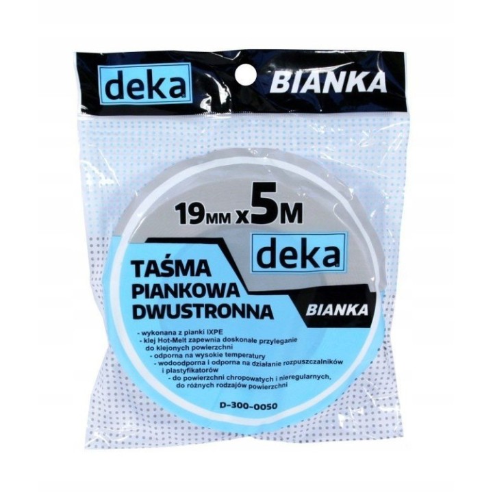 TAŚMA DWUSTRONNA PIANKOWA BIANKA 19 mm*5M