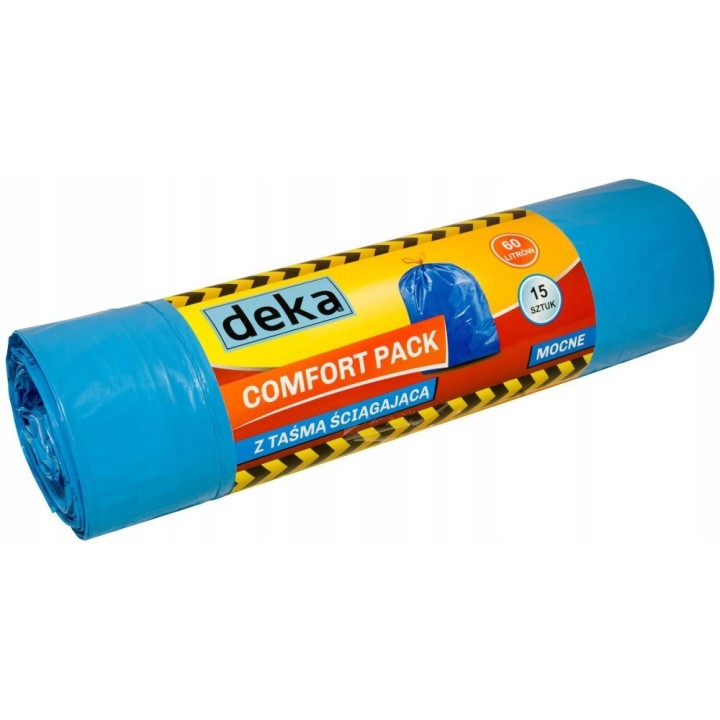 Worki comfort pack mocne niebieskie z taśmą 60l a1