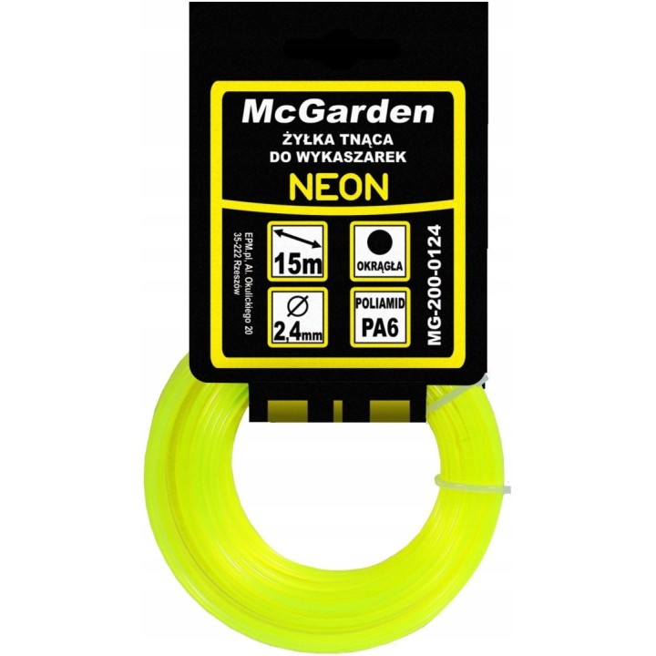 ŻYŁKA DO WYKASZARKI OKRĄGŁA NEON 2,4 mm 15M