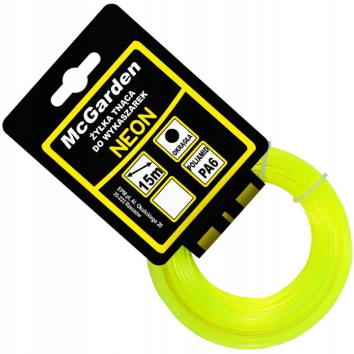 ŻYŁKA DO WYKASZARKI OKRĄGŁA NEON 2,4 mm 15M