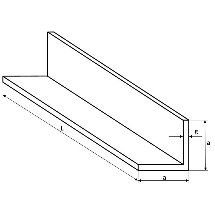 Kątownik aluminiowy 40x40x4 dł. 2000 mm