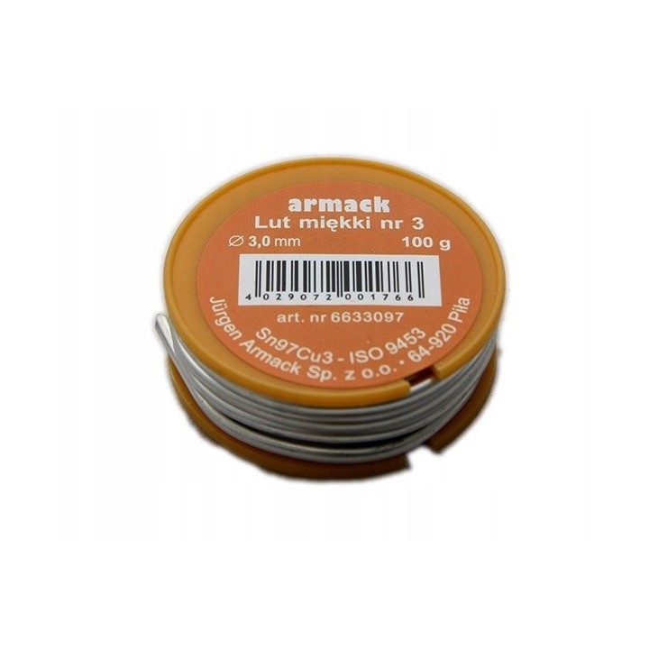 Armack lut miękki Nr 3 S-Sn97Cu3 3 mm 100g