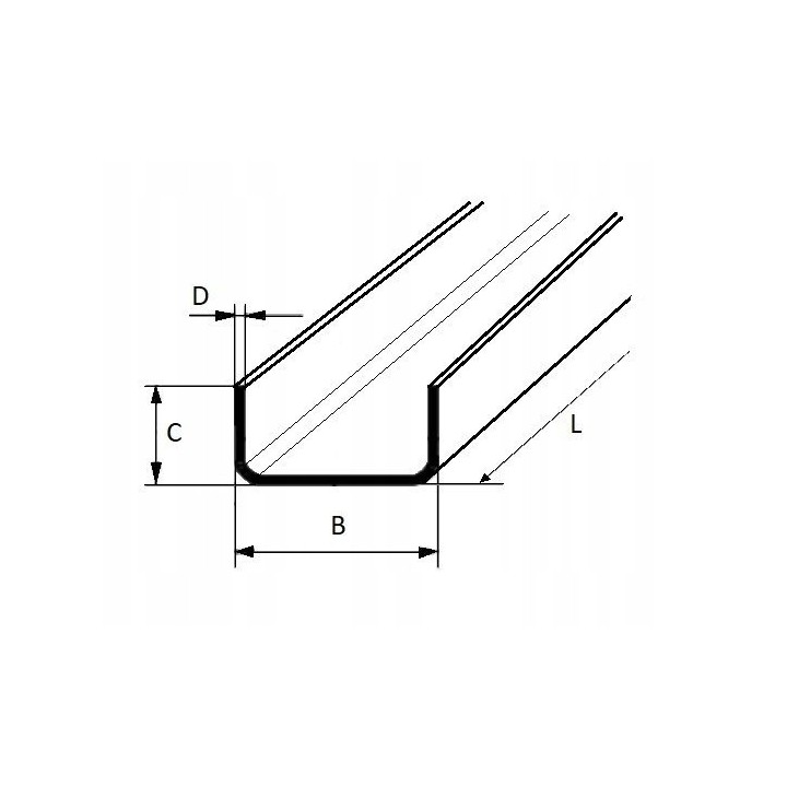 Ceownik stalowy z/g 45x15x2 długość 2000 mm