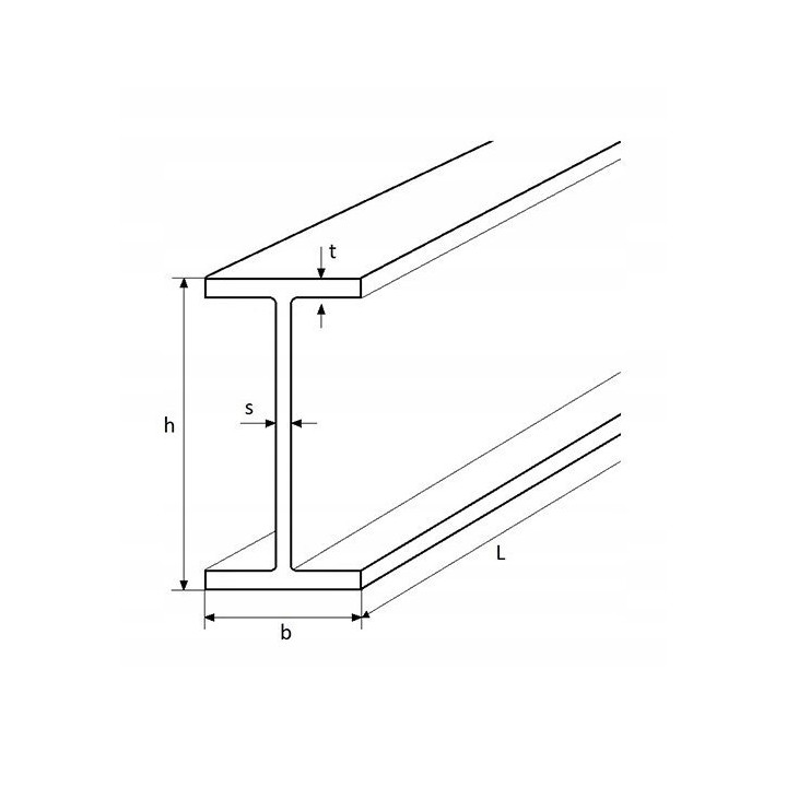 Dwuteownik stalowy IPE 80 długość 1000 mm