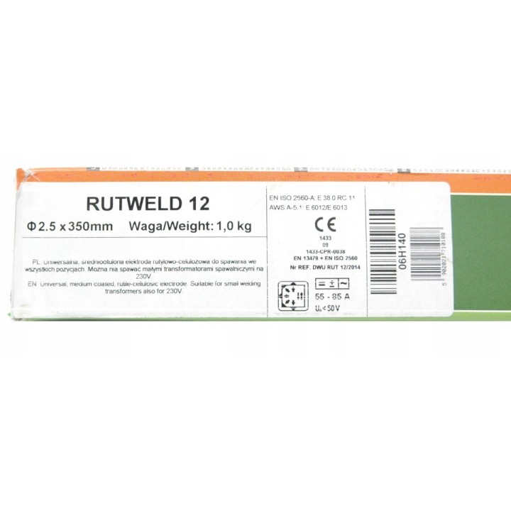 ELEKTRODA RUTYLOWA RUTWELD12 - KLASYCZNA 2.5*350 mm 1KG