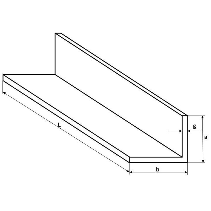 Kątownik aluminiowy 15x30x2 dł. 1000 mm