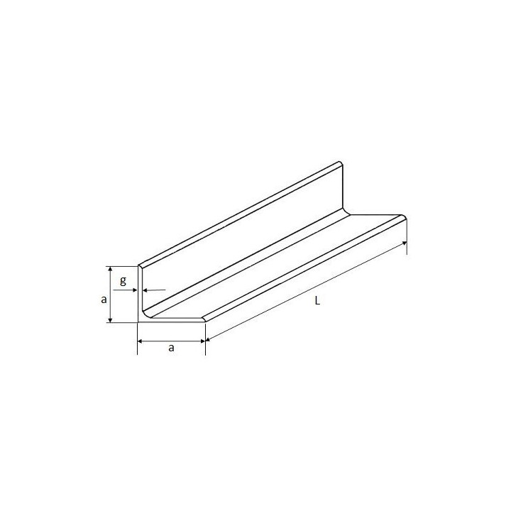 Kątownik nierdzewny AISI 304 60x60x6 2000 mm