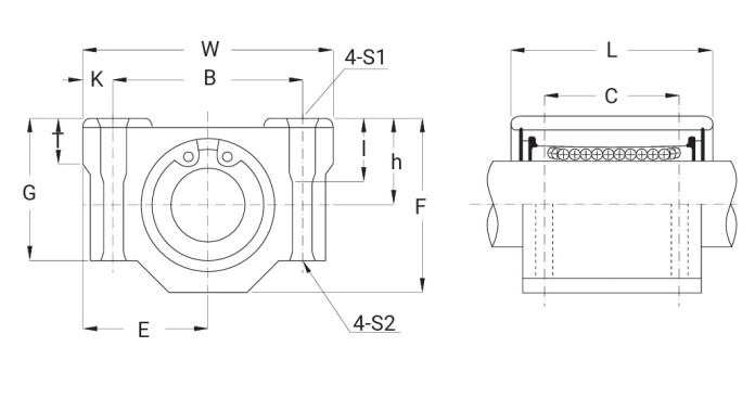SMA 35 L GUU ŁOŻYSKO LINIOWE W OBUDOWIE WERSJA DŁUGA