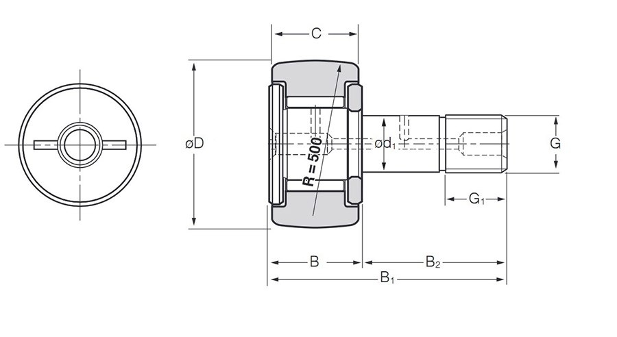 Łożysko rolka igiełkowa KRV16H/3AS NTN 6x16x11