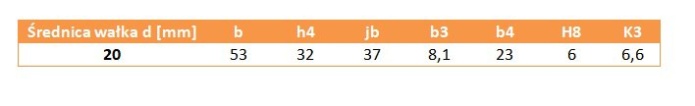 Podpora wałka z wałkiem Ø 20