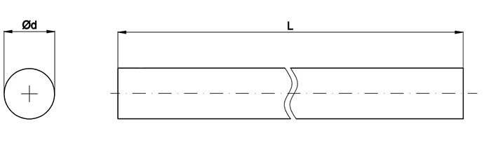 Wałek liniowy Ø 10 mm L=500 mm prowadnica