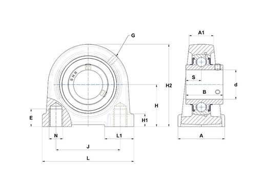 Zespół z oprawą żeliwną SYF 50 TF/VA228 SKF