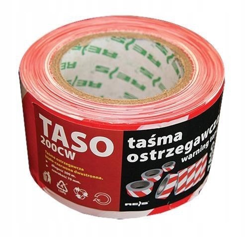 Taśma ostrzegawcza biało-czerwona 70 mm x 200 m
