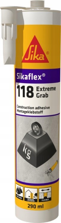 Klej montażowy sikaflex 118 extra grab 290 ml biały