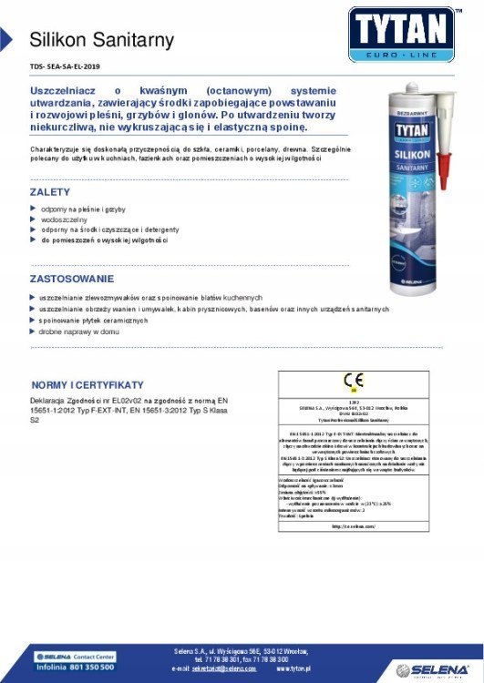 Silikon sanitarny EURO-LINE 280 ml biały