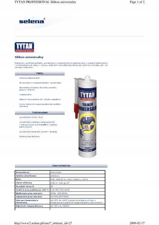 Silikon idealne uszczelnienie TYTAN 280 ml biały