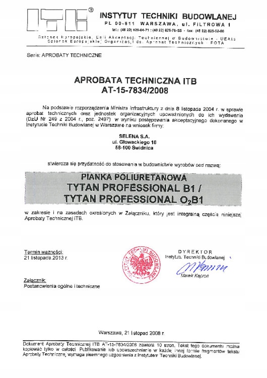 Pianka pistoletowa TYTAN B1 750 ml ognioodporna