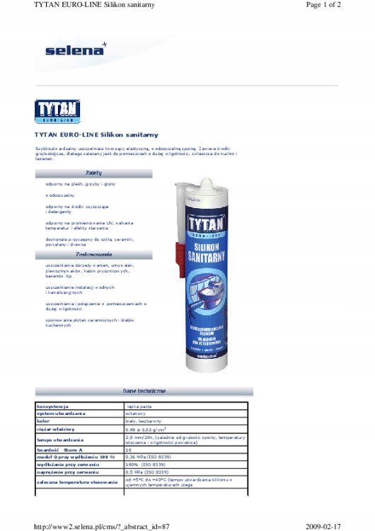 Silikon sanitarny EURO-LINE 280 ml biały