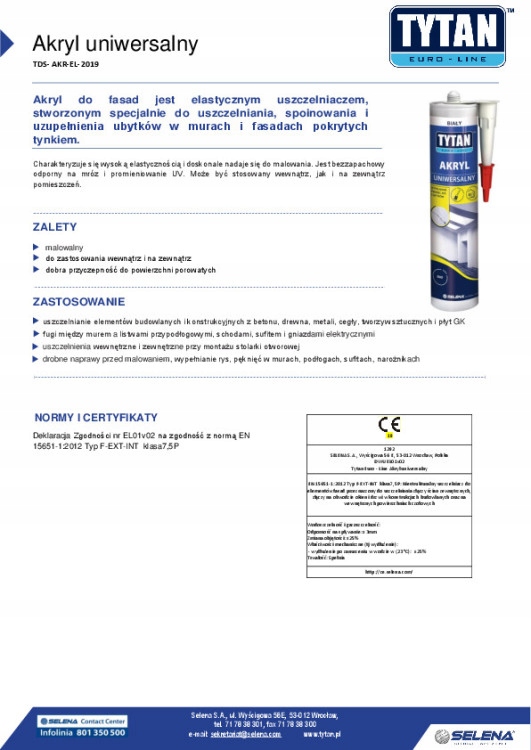 Akryl EURO-LINE 280 ml biały