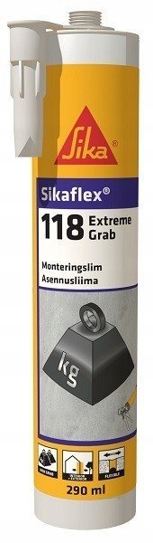 Klej montażowy sikaflex 118 extra grab 290 ml biały