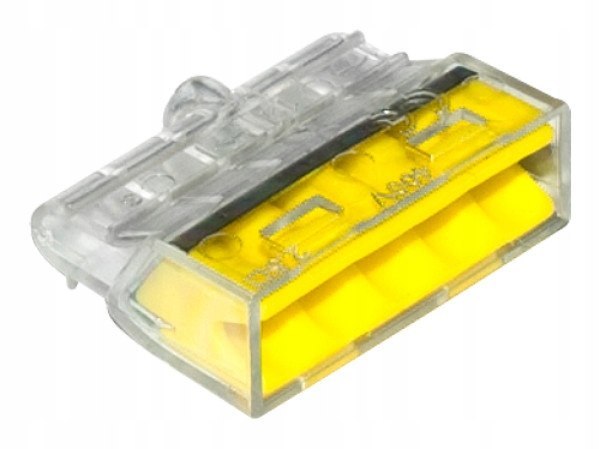 Szybkozłączka 5 × 0,5-2,5 mm² transparentna/żółty