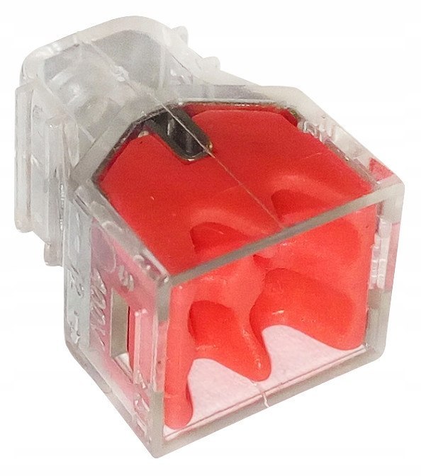 Szybkozłączka 4 × 0,5-2,5 mm² transparentna/czerwony