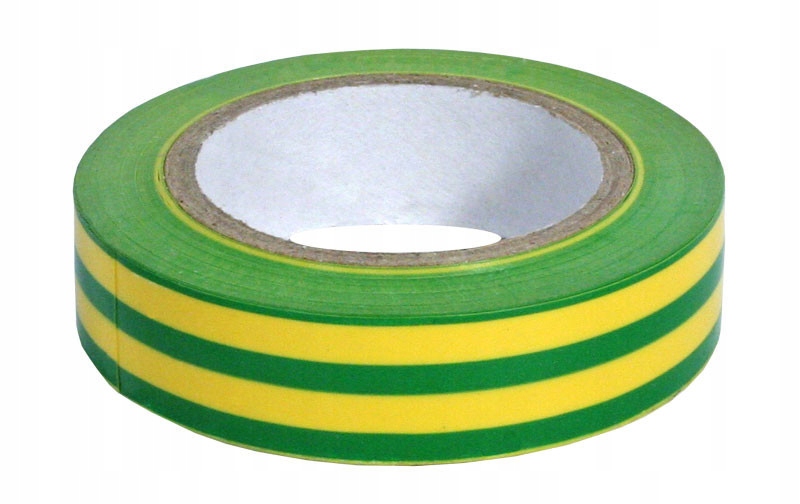 Taśma izolacyjna 15 mm*10 m żółto-zielona