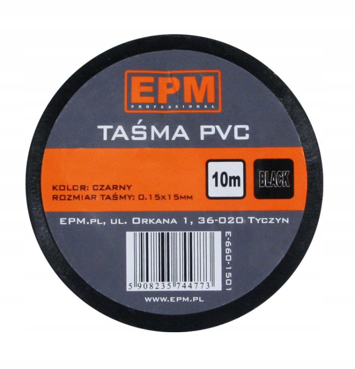 Taśma izolacyjna 15 mm*10 m czarna